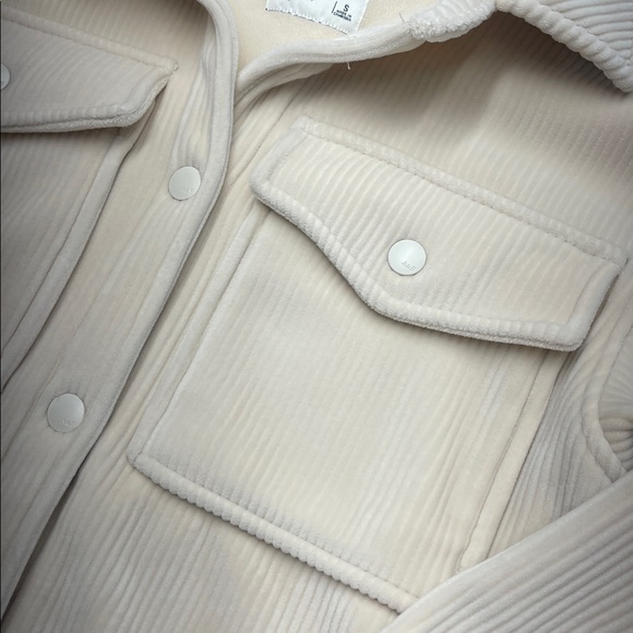 Abercrombie & Fitch Cozy Corduroy Cream Fleece Shacket Jacket Sz S - Picture 7 of 14